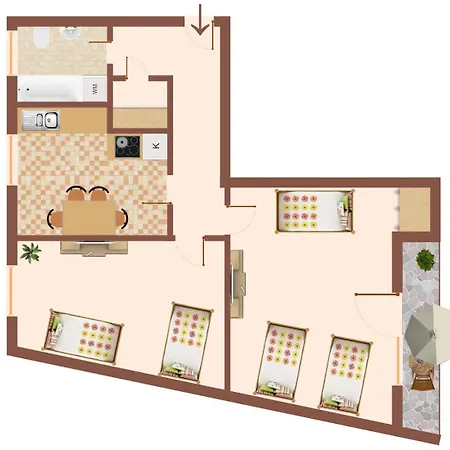 Vaz Freiheit 2 Fuer Monteure, Kueche, Tv, Wlan, Balkon *